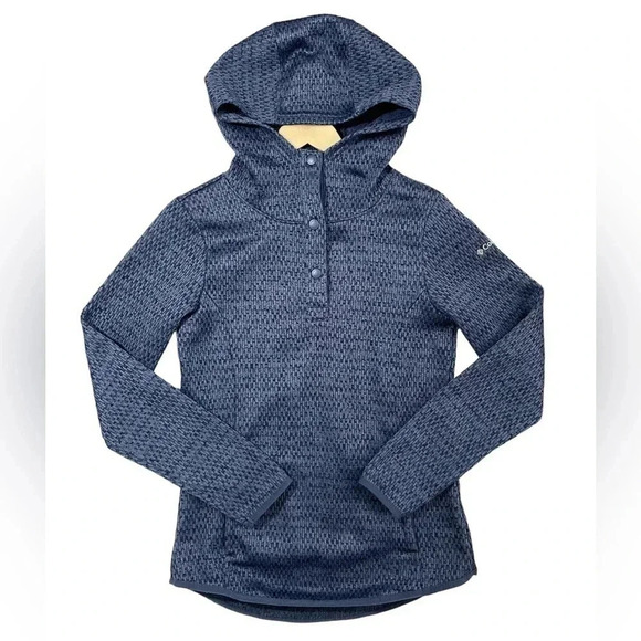 Columbia Tops - Columbia Rosenblum Performance Blue Hooded Pullover